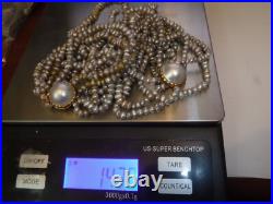 Estate Multi Strand FW Pearl Necklace & Bracelet Set 14 K Mabe Pearl Clasp DMGD
