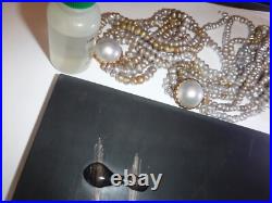 Estate Multi Strand FW Pearl Necklace & Bracelet Set 14 K Mabe Pearl Clasp DMGD