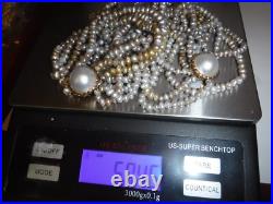 Estate Multi Strand FW Pearl Necklace & Bracelet Set 14 K Mabe Pearl Clasp DMGD