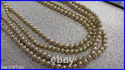 Estate Set of 10k Gold Bead Necklaces 72.7 grams 3 x 34 inch 1 x 32 inch