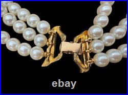 Estate Vintage Trifari Faux Pearl & Diamond Necklace & Earring Set Gold Tone Estate Vintage Trifari Faux Pearl & Diamond Necklace & Earring Set Gold Tone