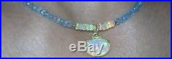 Ethiopian Fire Opal cabochon 14k gold beads Blue Topaz necklace bracelet set