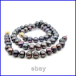 Exquisite 10-12 mm Tahitian Pearl 18 Necklace & 7 Bracelet Set- 14K Gold Clasp