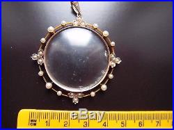 FABULOUS LARGE 9ct YELLOW GOLD SEED PEARL SET VICTORIAN DOUBLE PHOTO LOCKET 33mm