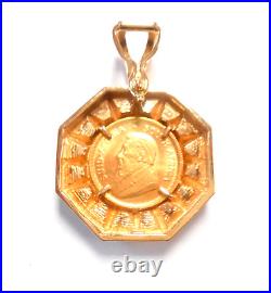 Fabulous 14K & 24K Yellow Gold Coin In Pendent/Pearl Enhancer Set With Diamonds
