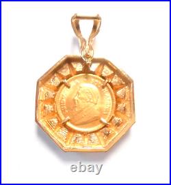 Fabulous 14K & 24K Yellow Gold Coin In Pendent/Pearl Enhancer Set With Diamonds