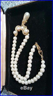 Fabulous Pearl Necklace Set 100% Real Pearl's Gorgeous Queens Style