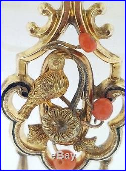 FabulousMid-VictorianAntique 15K Gold+CoralLarge Brooch+Drop Earrings SetWOW