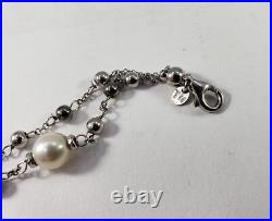 Faro 14K White Gold Pearl Necklace, Bracelet, Ring and Earring Set Italy