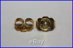 Fine 14K Yellow Gold 8mm Cultured Pearl Bezel-set Diamond Drop Stud Earrings