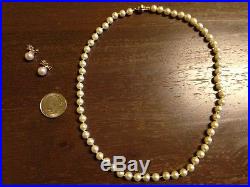 Flawless Pearls 19 strand + Pearl & Gold Bow Earrings Set Free Shipping