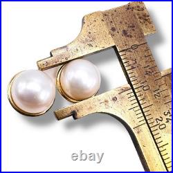 Fresh Water Pearl and Diamond 14k Yellow Gold Earrings & Pendant Jewelry Set 17