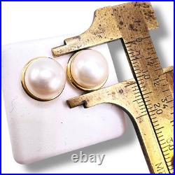 Fresh Water Pearl and Diamond 14k Yellow Gold Earrings & Pendant Jewelry Set 17