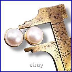 Fresh Water Pearl and Diamond 14k Yellow Gold Earrings & Pendant Jewelry Set 17