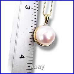 Fresh Water Pearl and Diamond 14k Yellow Gold Earrings & Pendant Jewelry Set 17