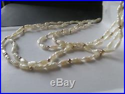 Freshwater Baroque Pearl Necklace with 14kt. Gold Beaded Accents & Earrings Set