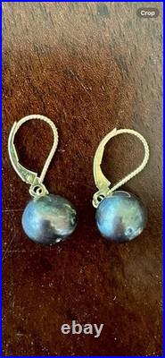 Freshwater Brown Pearl Set-Bracelet, 2 Pair Earrings&14K White Gold/Diamonds Ring