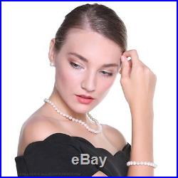 Freshwater Cultured Pearl Necklace Set Includes Stunning Bracelet and Stud Earri