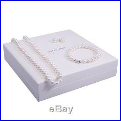 Freshwater Cultured Pearl Necklace Set Includes Stunning Bracelet and Stud Earri