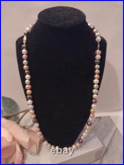 Freshwater Pearl 14k Gold Clasp Vintage Estate Necklace Bracelet Set Multicolor