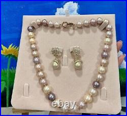 Freshwater Pearl 14k Necklace & 18 Gold Plated Earrings Set