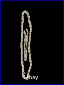 Freshwater Pearl & Gemstone 14k Gold Torsades 4 Strand Necklace And Bracelet Set