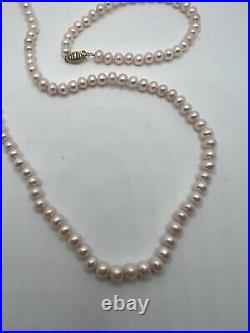 Freshwater Pearl Necklace And Bracelet Set Pink Blush 10k Gold Clasp