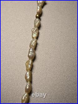 Freshwater Pearl Necklace and Earring Set with 14K Gold Beads & Clasp 19