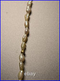 Freshwater Pearl Necklace and Earring Set with 14K Gold Beads & Clasp 19
