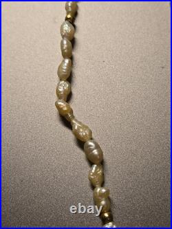 Freshwater Pearl Necklace and Earring Set with 14K Gold Beads & Clasp 19