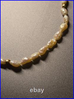 Freshwater Pearl Necklace and Earring Set with 14K Gold Beads & Clasp 19