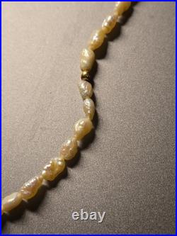 Freshwater Pearl Necklace and Earring Set with 14K Gold Beads & Clasp 19