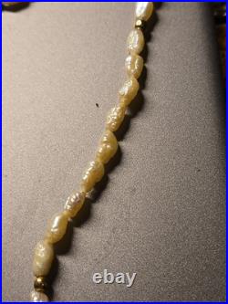 Freshwater Pearl Necklace and Earring Set with 14K Gold Beads & Clasp 19