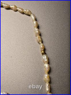 Freshwater Pearl Necklace and Earring Set with 14K Gold Beads & Clasp 19