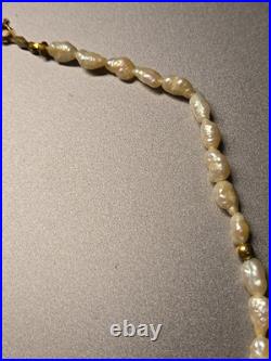 Freshwater Pearl Necklace and Earring Set with 14K Gold Beads & Clasp 19