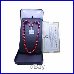 Freshwater Red Cranberry Pearl 18 Necklace & Earring Set 14k Yelllow Gold Clasp