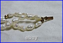 Freshwater Rice Pearl Necklace & Bracelet Set w 14k Gold Beads and Clasps