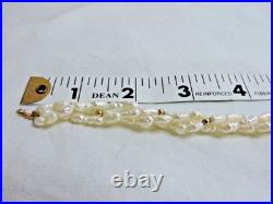 Freshwater Rice Pearl Necklace & Bracelet Set w 14k Gold Beads and Clasps
