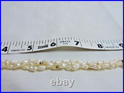 Freshwater Rice Pearl Necklace & Bracelet Set w 14k Gold Beads and Clasps