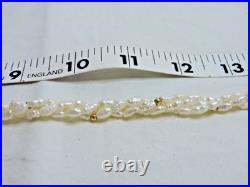 Freshwater Rice Pearl Necklace & Bracelet Set w 14k Gold Beads and Clasps