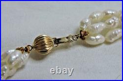 Freshwater Rice Pearl Necklace & Bracelet Set w 14k Gold Beads and Clasps