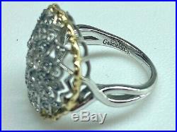 Gabriel & Co. 14K White/Yellow Gold Diamond Drop Earrings, Ring, & Necklace Set