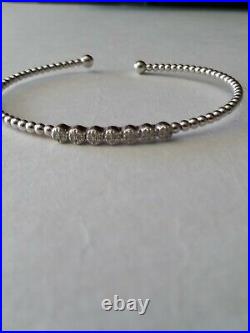 Gabriel and Co. White Gold Bezel Set Diamond Bujukan Bead Bracelet S784055