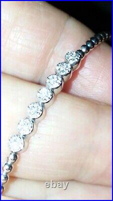 Gabriel and Co. White Gold Bezel Set Diamond Bujukan Bead Bracelet S784055