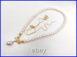 Genuine 17 Natural White Sea Pearl Necklace Set 9ct Gold Filled Diamond Genuine 17 Natural White Sea Pearl Necklace Set 9ct Gold Filled Diamond
