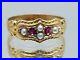 Genuine-Antique-18ct-18k-Ruby-Pearl-Ring-Set-In-Yellow-Gold-Finger-Size-T-1-2-01-zbx