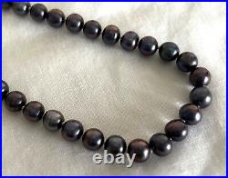Genuine Black Gray Purple Pearl 19 Necklace 8 Bracelet Set Cultured Vintage 14K