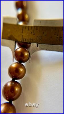 Genuine Chocolate Pearl & Earring Set, 14K Gold, 9mm, 19 long