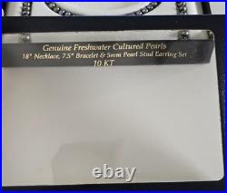 Genuine Freshwater Cultured Pearl Jewelry Set 18 Necklace, 7.5 Bracelet Genuine Freshwater Cultured Pearl Jewelry Set 18 Necklace, 7.5 Bracelet