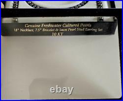 Genuine Freshwater Cultured Pearl Jewelry Set 18 Necklace, 7.5 Bracelet Genuine Freshwater Cultured Pearl Jewelry Set 18 Necklace, 7.5 Bracelet